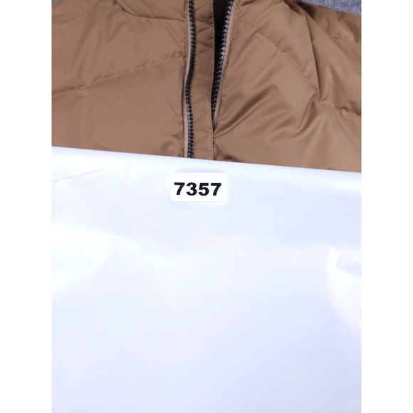 Theory Down Bomber Puffer Jacket Womens Size P Brown Full Zip City Poly - Picture 11 of 11